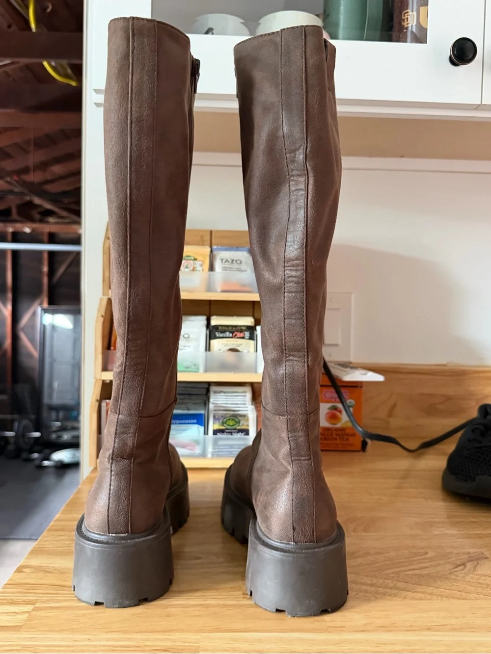 Madden Girl Chunky Platform Knee-High Boots in Dark Brown NWT